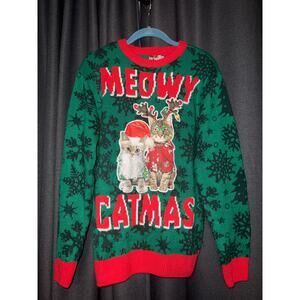 Ugly Christmas Sweater Xmas Size Small Cat